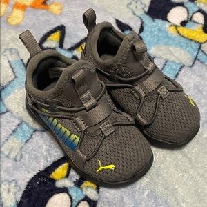 Puma Kids Gray and Blue Sneakers